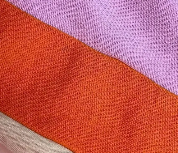 Lego Sz XS Zip Up Sweatshirt Colorblock Stripes Tan Purple Red Orange