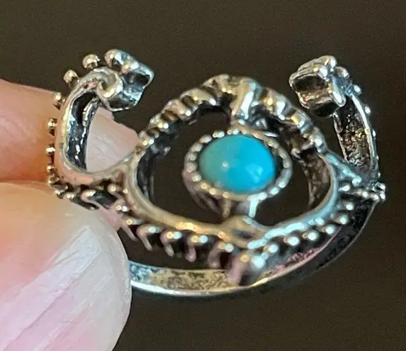 Vintage turquoise stone ram ring size 6