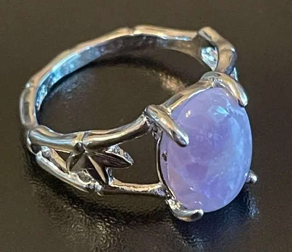 Exquisite purple amethyst S925 silver ring size 10