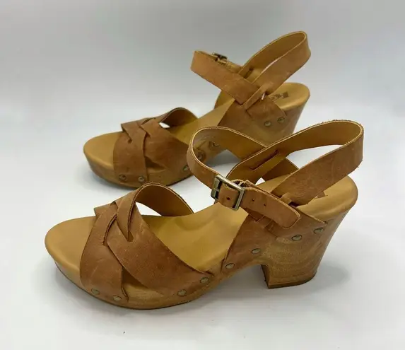 Kork-Ease KORKS Bagley Brown Leather Straps Heeled Sandals Size 8 Y2K