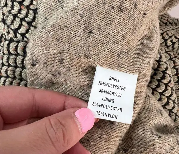 Hazel Women's Knit Double Breasted Longline Blazer Sweater Brown Jacket Size M Size M