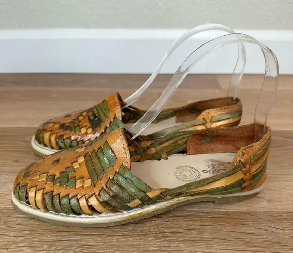 Boho Leather Woven made in Mexico Women's Loafers Brown Size 6.5