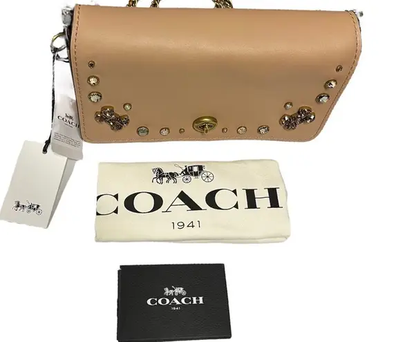 Coach NEW  1941 Ladies Crystal Chain Dinky Crossbody Bag in Nude Pink