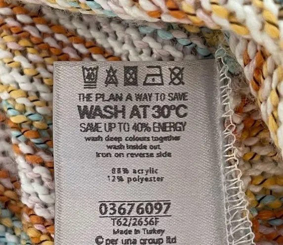 Per Una vintage colorful striped 3/4 sleeves knit cardigan sweater size L Size L