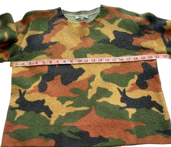 Madewell  Sz XS Women's Cottontail Camo Wide-Sleeve Cropped Sweater