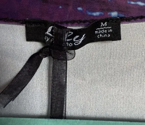 Lily by Firmiana Womens Tunic Dress Sz M Purple Blue Cat Kitten V