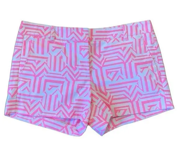 J.Crew pink neon geometric chino short size 6