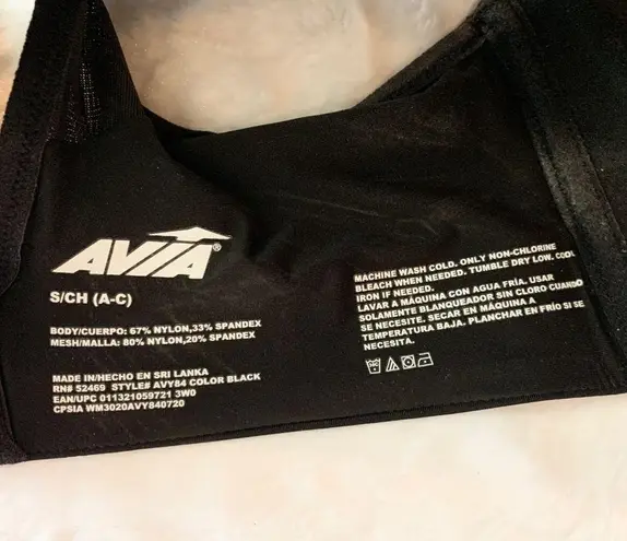 Avia NWT  Black Racerback High Impact Sports Bra Size Small Fitness Workout Yoga