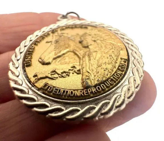 Sacajawea coin replica pendant necklace Silver