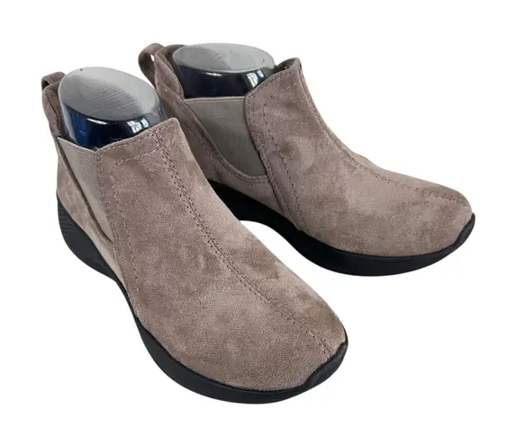 Earth Origins Dayana Taupe Faux Suede Casual Cushioned Walking Booties Size 6.5
