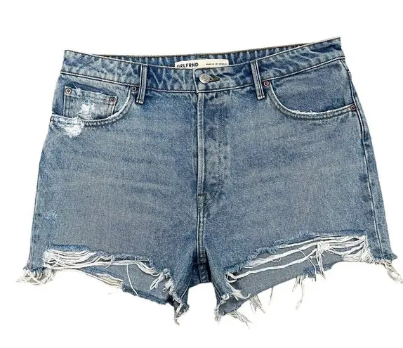 GRLFRND The Helena High Rise Cut Off Jeans Shorts Newport frayed Raw hem Size 30