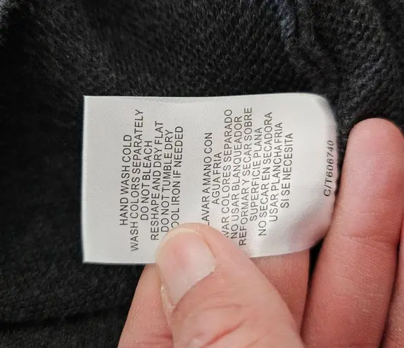 Gabby Skye Charcoal Bell Sleeve Stripe Trim Sweater Dress Size XL