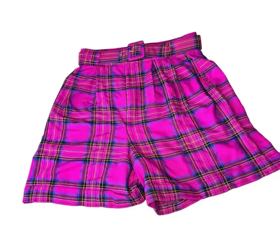 Stringbean Vintage Tartan Plaid Bermuda Shorts Size 4 Purple