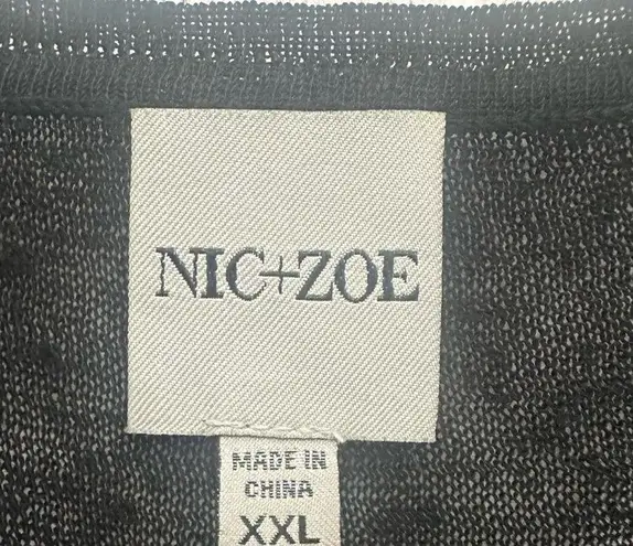 Nic+Zoe Featherweight Striped Tank Size XXL In Black Multi Linen Blend NWT