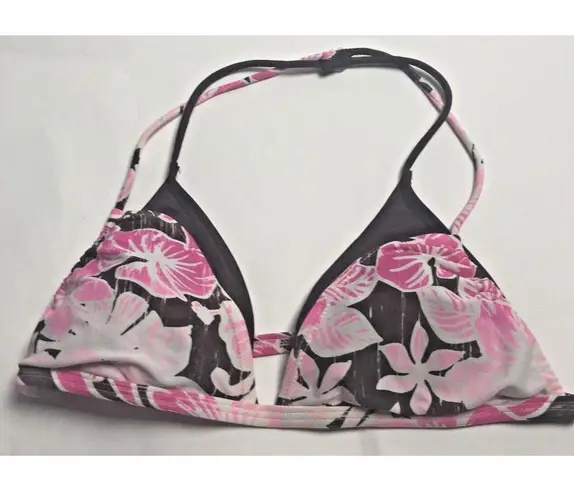 Gossip Swim Suit Bikini Top Women Size Large Pink Brown Padded Floral