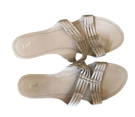 J. Jill cream leather sandals /slides strappy coastal old money classic chic Size 8.5