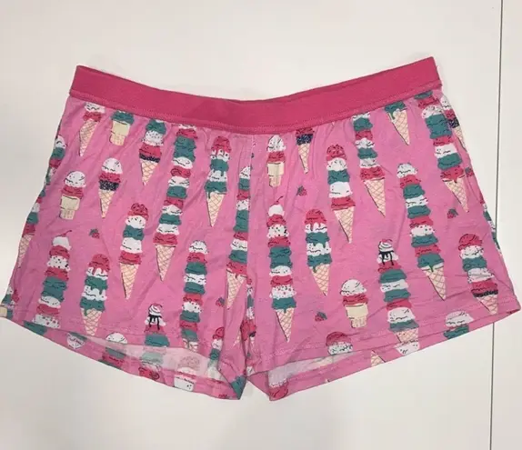 Munki Munki NWOT Nite Nite  Pink Elastic Waist Ice Cream Cone Large Sleep Shorts