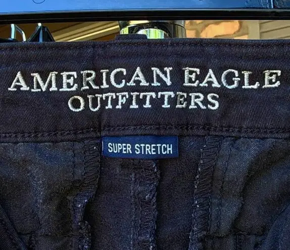 American Eagle  Super Stretch AEO Twill X Black Low-Rise Chino Shorts 4