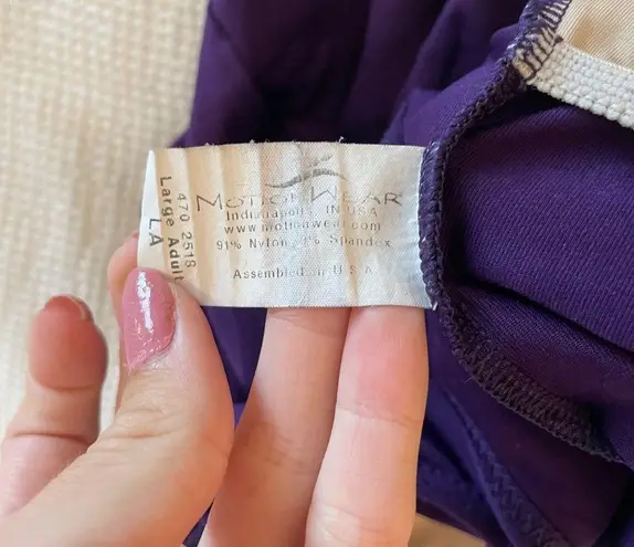 MotionWear eggplant purple cami leotard v back size L