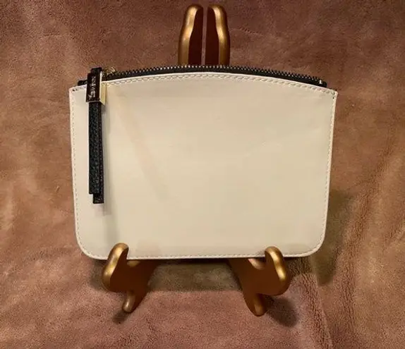 Nine West  Two-Tone Leather Zipper Pouch/Clutch