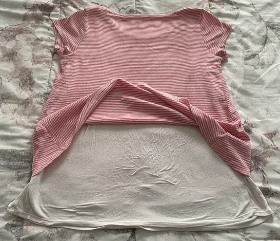 Motherhood Maternity Nursing Striped Red & White Tee, size S