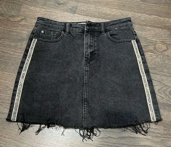 Denim & Co . black denim skirt