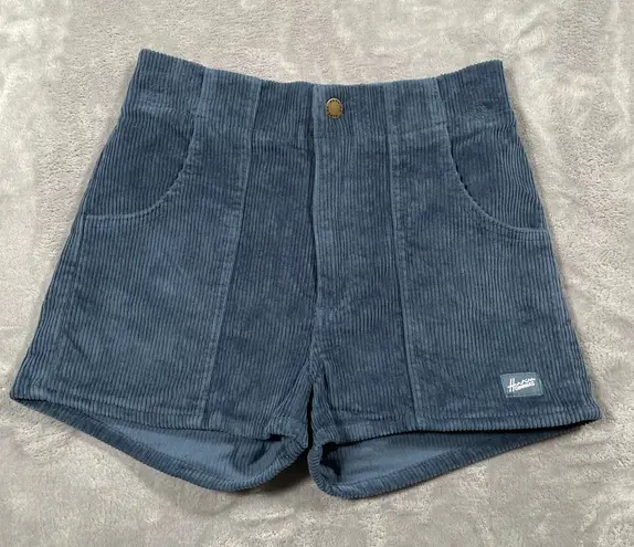 Hammies Corduroy Shorts 26 Blue Elastic Waist Retro Surf Roller Skate Beach