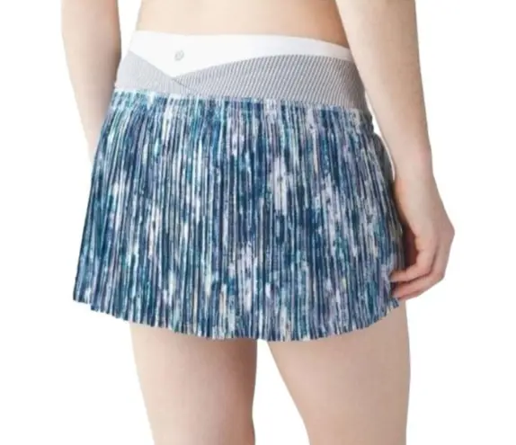 Lululemon  size 8 time to shine skort skirt tennis athletic blue white multi plea