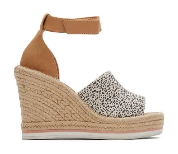 Toms New! Tom’s Marisol Natural Leopard Wedge Heel Sandals Sz‎ 6 - Image 1