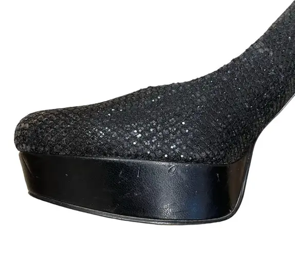 Enzo Angiolini  Black Platform Glitter Heels