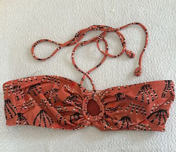 Ulla Johnson Flynn Pink Floral Halter Bikini Top, Size Medium, $170