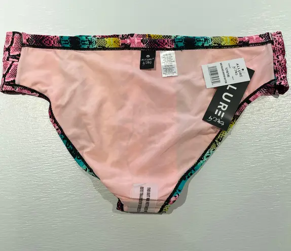 Allure by IMG New Snakeskin Side Ruched Hipster Bikini Swim Bottom Multi