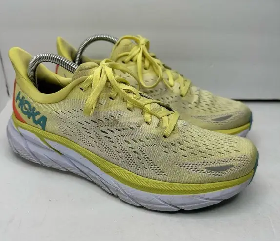 Hoka  Womens size 9.5 B Clifton 8 Yellow Running Sneakers 1119394