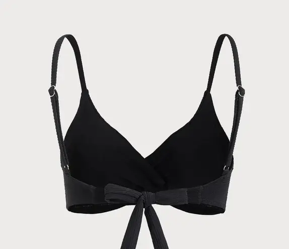 Berlook Black Ribbed Twist Knot Bikini TOP ONLY 41 Size L