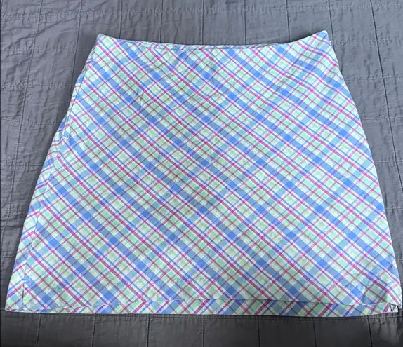 Greg Norman Collection Blue Green Asymmetrical Mini Skorts Size 2