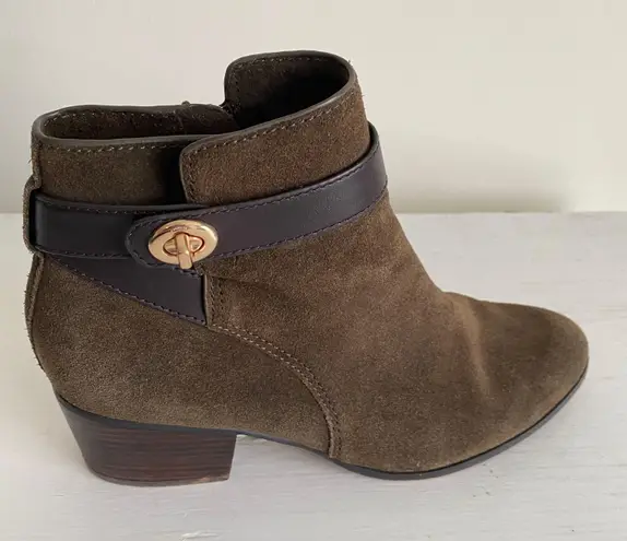 Coach Leather Suede Ankle Boot Brown