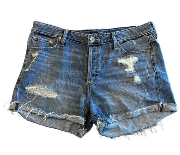 Abercrombie & Fitch Women’s  distressed cut off high rise denim shorts size 32