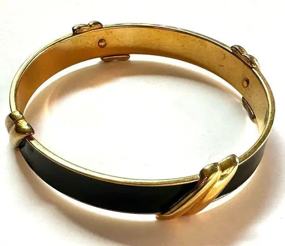 Monet  black and gold tone bangle bracelet