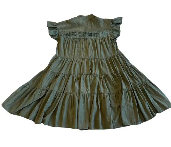 Muche & Muchette Vera Shift Dress Green Tiered Flowy Oversized One Size Women's Size M