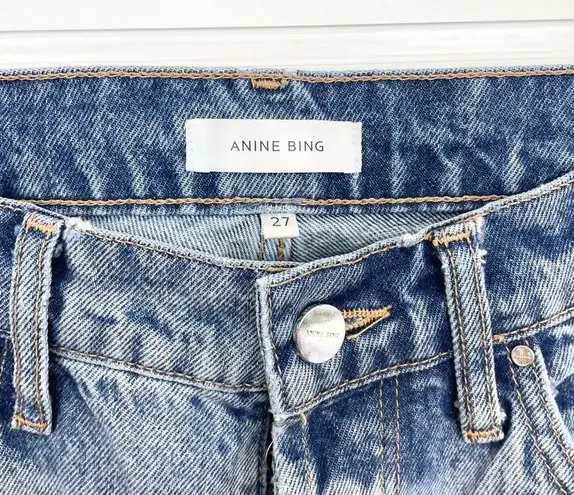 ANINE BING Lara Ripped Frayed Hem Kick Flare Jeans