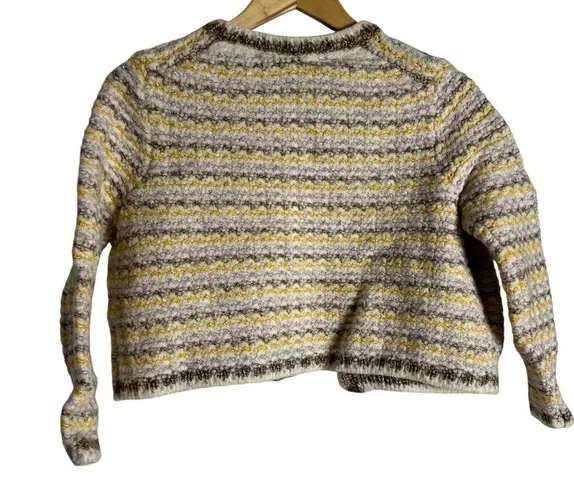 Ba&sh Bill Button Front Cropped Tweed Knit Wool Blend Cardigan Sweater Size XS