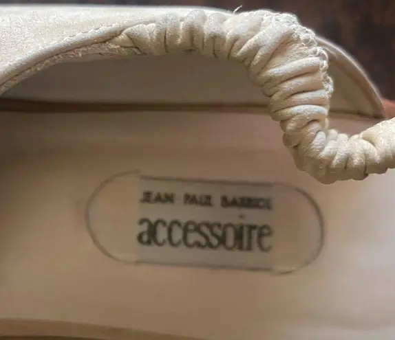 Jean Paul Barriol Suede Sling Back Loafers in Off White