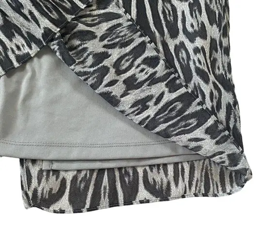 Christopher & Banks women’s fully lined black and gray animal print maxi skirt