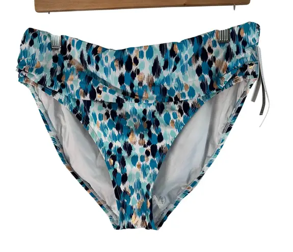 La Blanca Swim Bottom Tummy Control High Waist Blue Gold 16W