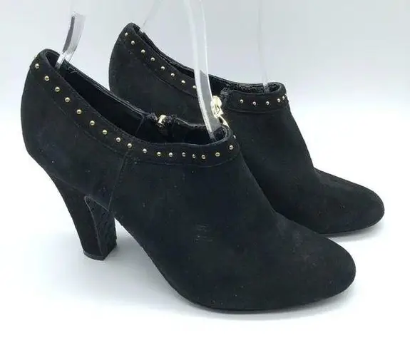 Tahari Womens Ramona Booties Heels Pumps Suede Studded Black Size 8.5