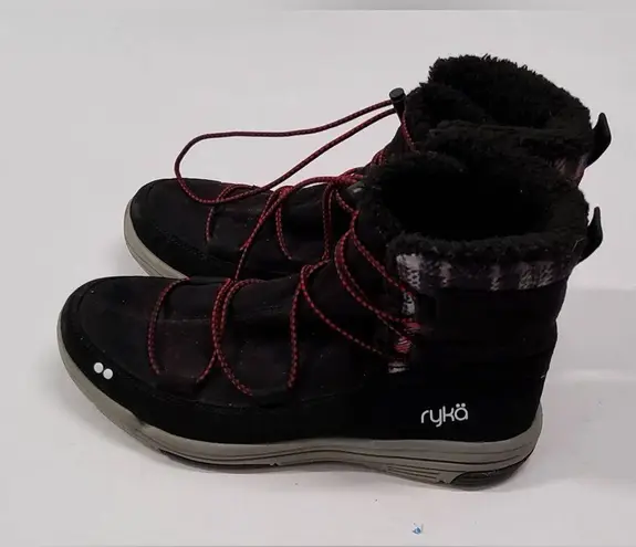 Ryka  Alyssa Black Water Resistant Soft Faux Fur Ankle Boots - Woman’s Size 9