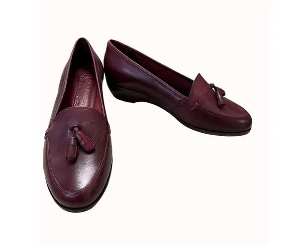 Etienne Aigner women’s red wine penny loafer shoes size 5.5M SKU 5040