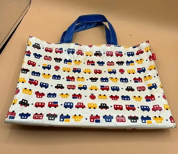 A Very Rare Vintage From Japan Miki House Large Coated Canvas Tote Red