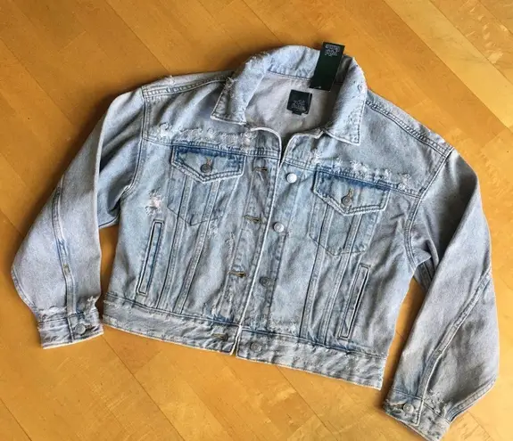 Wild Fable  Cropped, Slightly Distressed, Jean Jacket, Light Blue, Size XS, NWT