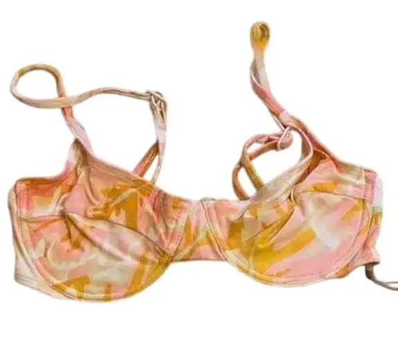 Stone Fox Swim NWT Bikini Conch Hot Tropix Spaghetti Top V Neck XS Pink White